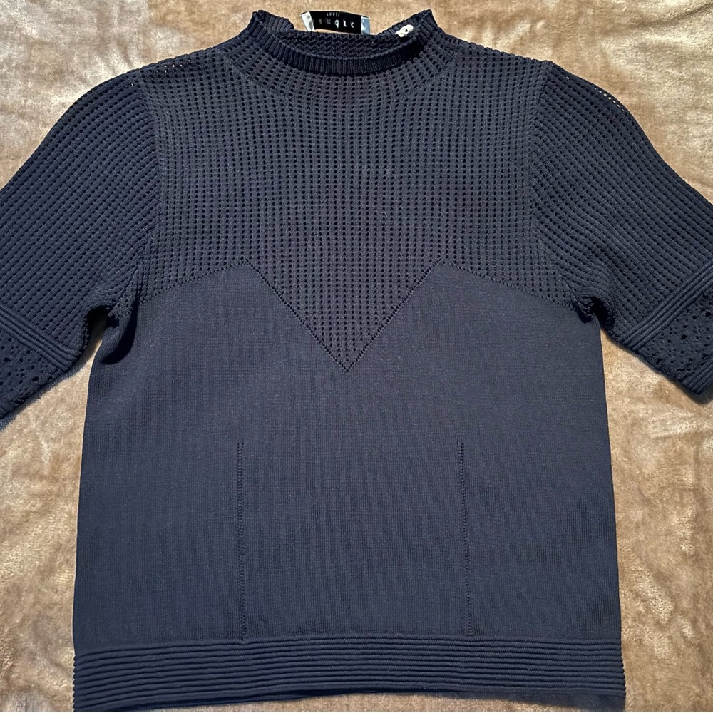 Pre-loved Sandra Paris, navy short sleeve top.